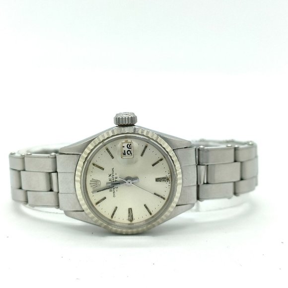 ROLEX Oyster Perpetual Date 24mm Women's Watch Stainless Steel Silve - Picture 4 of 15